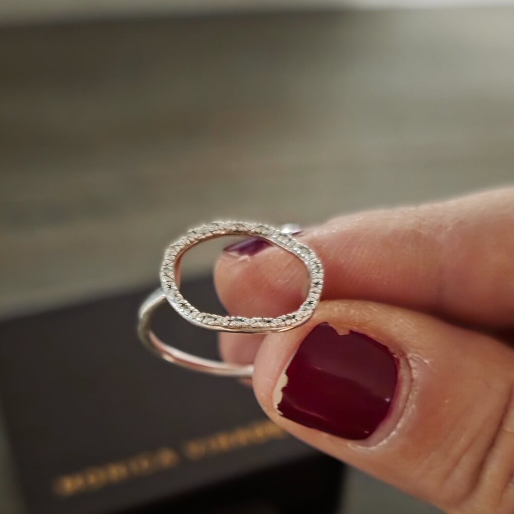Like New - Monica Vinader Riva Circle Diamond Ring - Picture 2 of 3